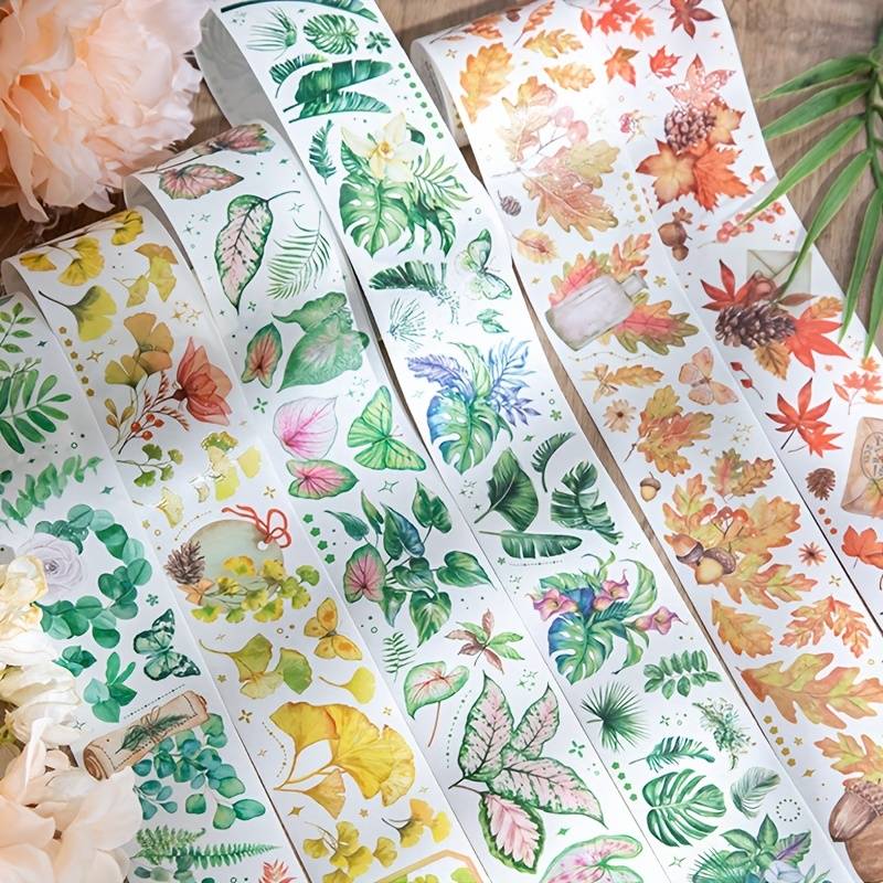 Washi Tape Leaf Collection Series Pastel Color Plant Leaf - Temu